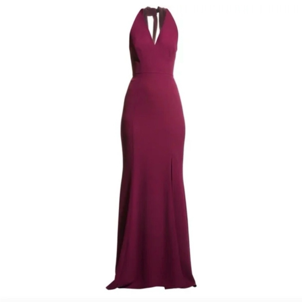Dress the Population Backless Plum Gown